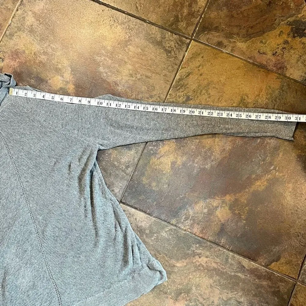 BCBGenerations Women’s Gray Peek Shoulder Turtleneck Sweater Medium - Image 3