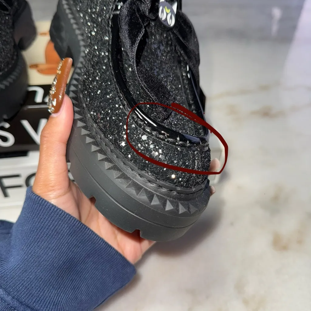 Jimmy Choo x Sailormoon Luna Marlow Glitter Moccasin Loafer Velvet Bow Cat Charm - Image 13