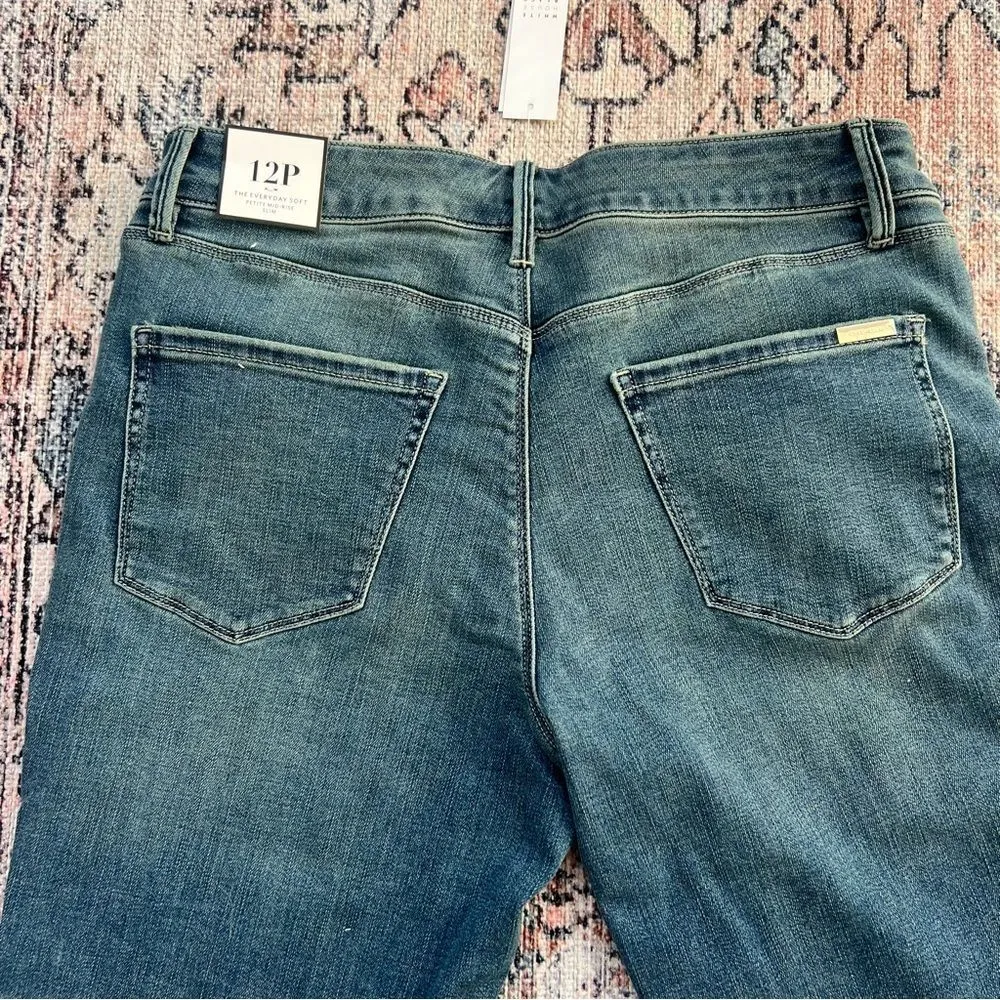 White House Black Market NWT Everyday Soft Mid-Rise Slim Jean Size 12 Petite - Image 14