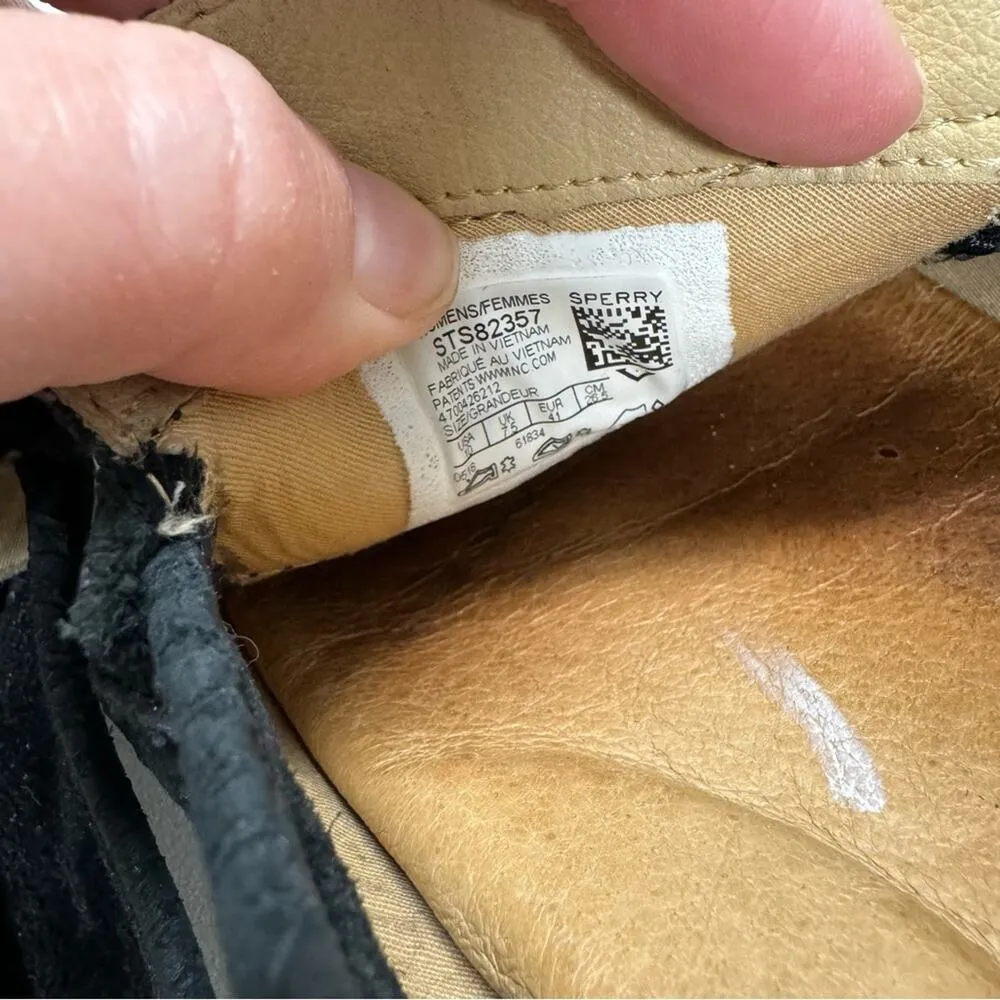 Sperry Black Suede Leather Penny Loafer Flats Womens 10 Classic Comfort Shoes - Image 7