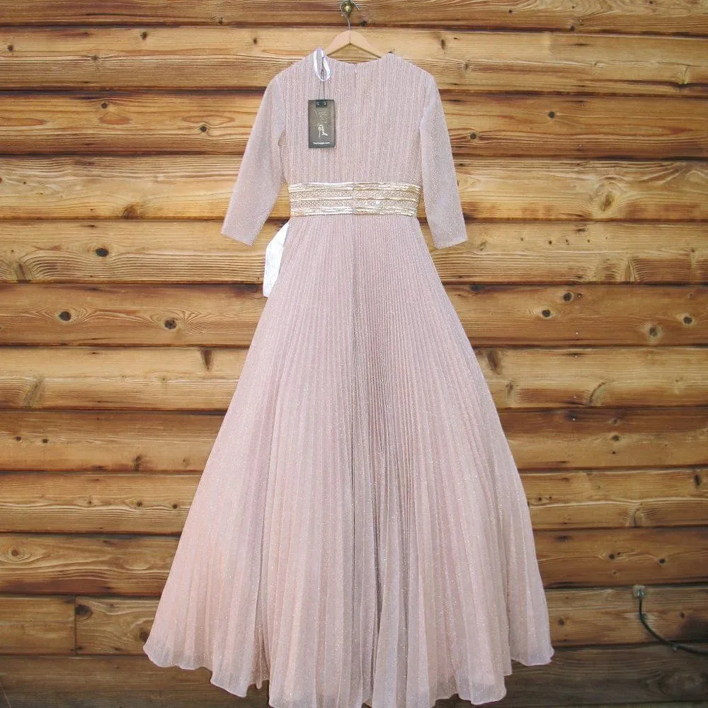 Mac Duggal 30700 Womens Shimmering Pleated A Line Gown Dress Pockets - Image 10