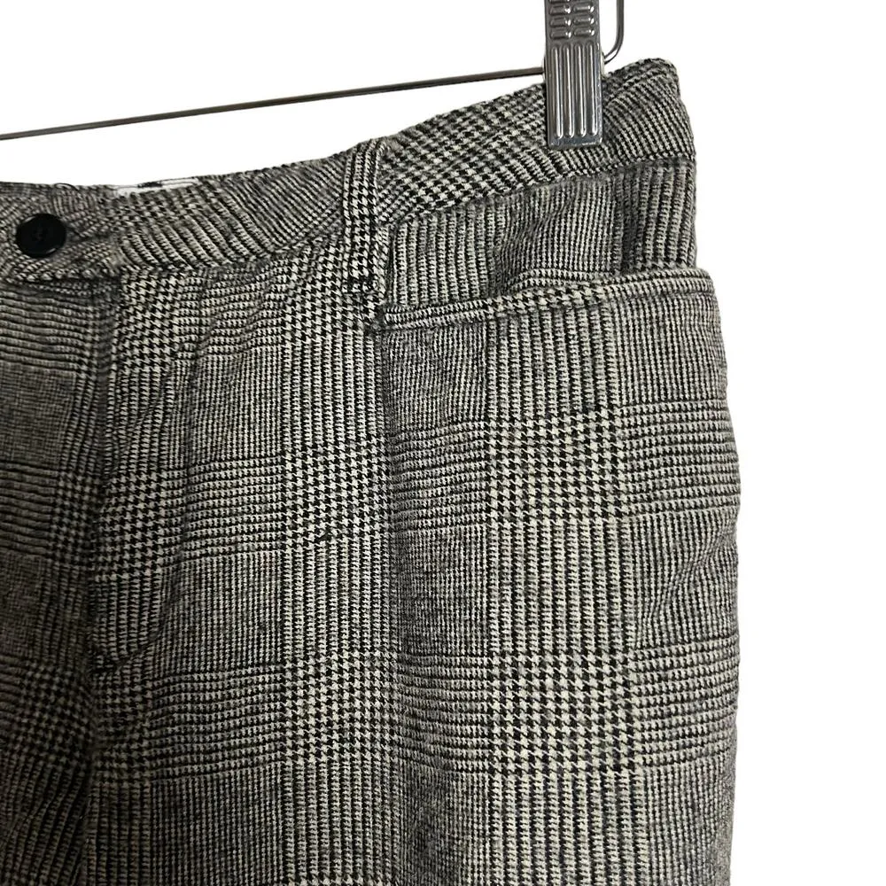 Moschino Black White Houndstooth Wool Wide Leg Cropped Trouser Pants Size 8 - Image 3