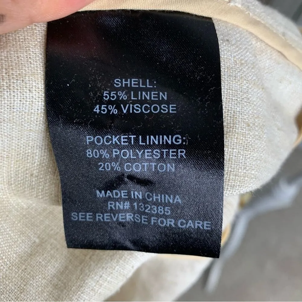 Love Token linen blend one button‎ closure blazer jacket size small minimalist - Image 6