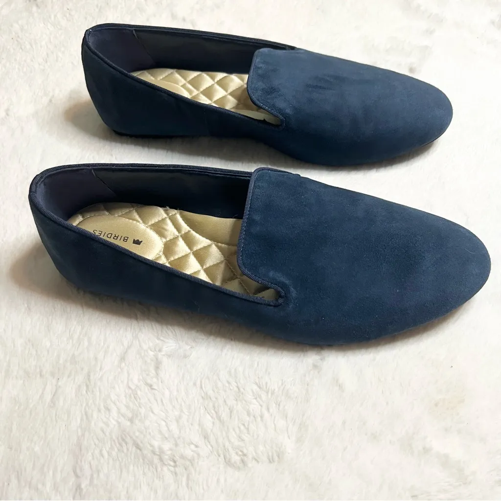 Birdies Navy Blue Suede Starling Loafers Size 10.5 Leather Flats Comfort Shoes - Image 3