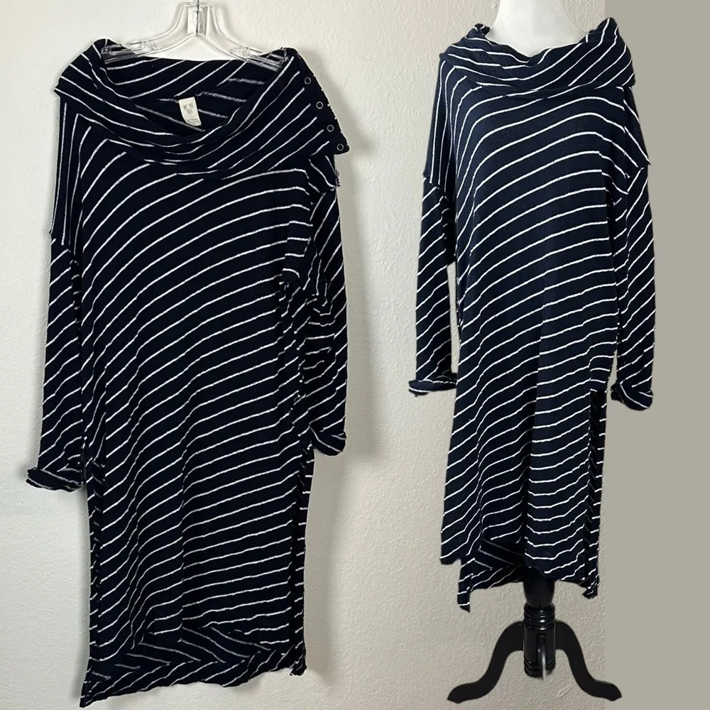 Free People LagenLook Gotta Have It Cowl Neck Oversized Raw Hem Tunic Top Small - Image 2