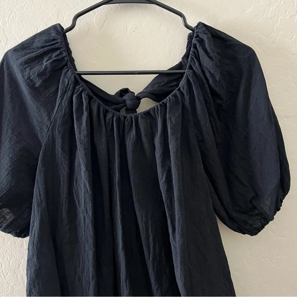 Old Navy Puff-Sleeve Cutout Tie-Back Swing Blouse - Image 3