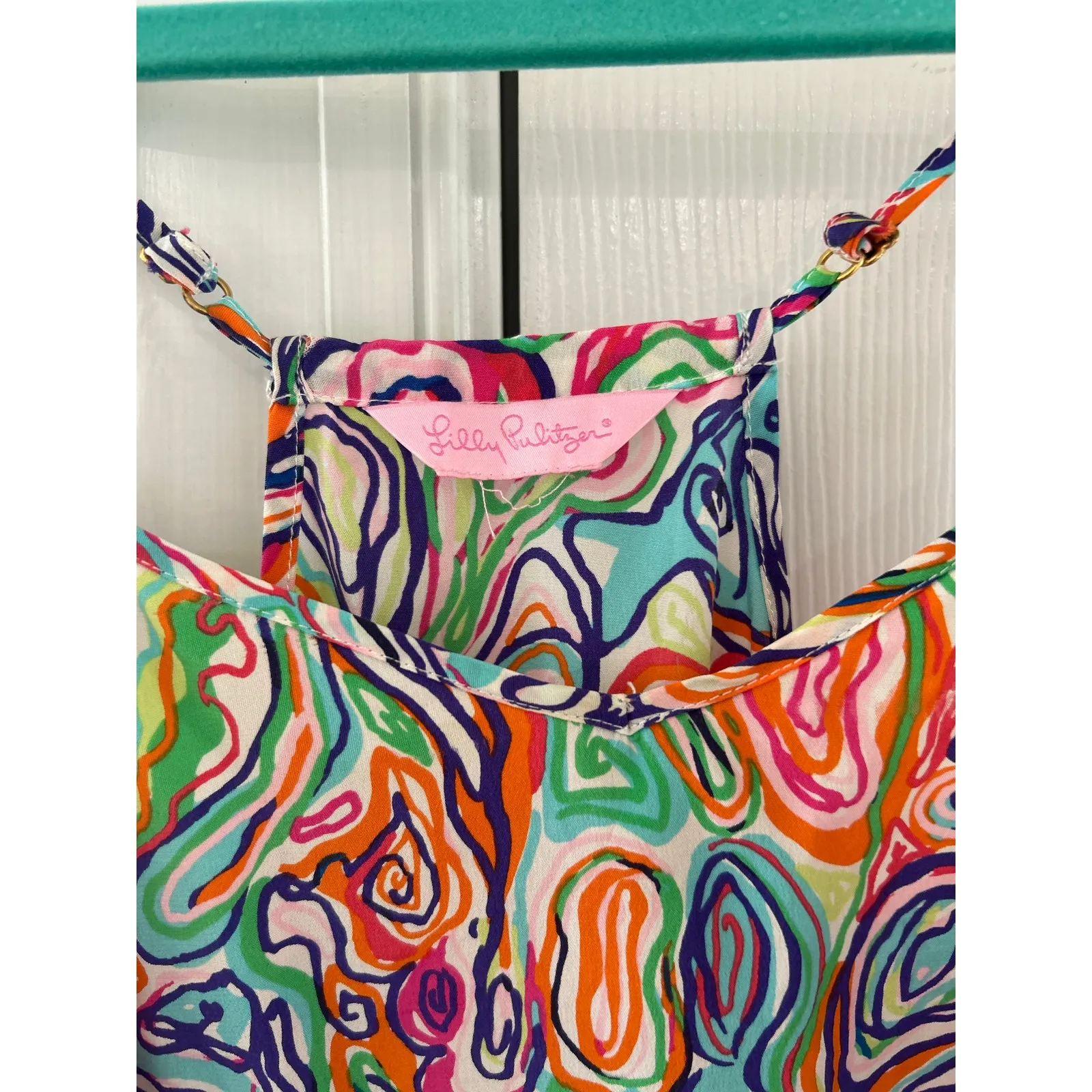 Lilly Pulitzer Silk Rainbow Multicolor Fish Tank Top - Image 8