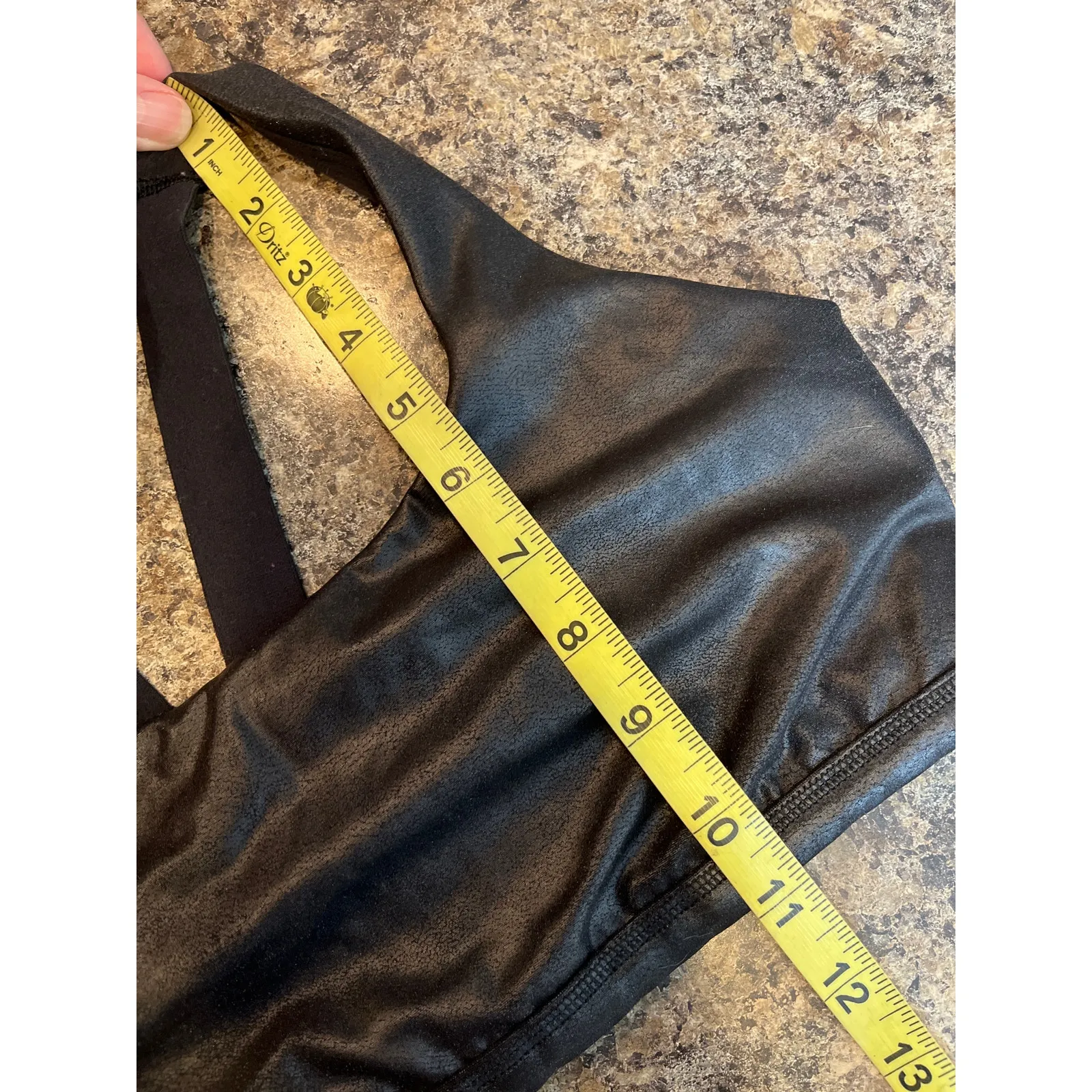 Spanx‎ Black Vegan Leather Size Medium Sports Bra - Image 5