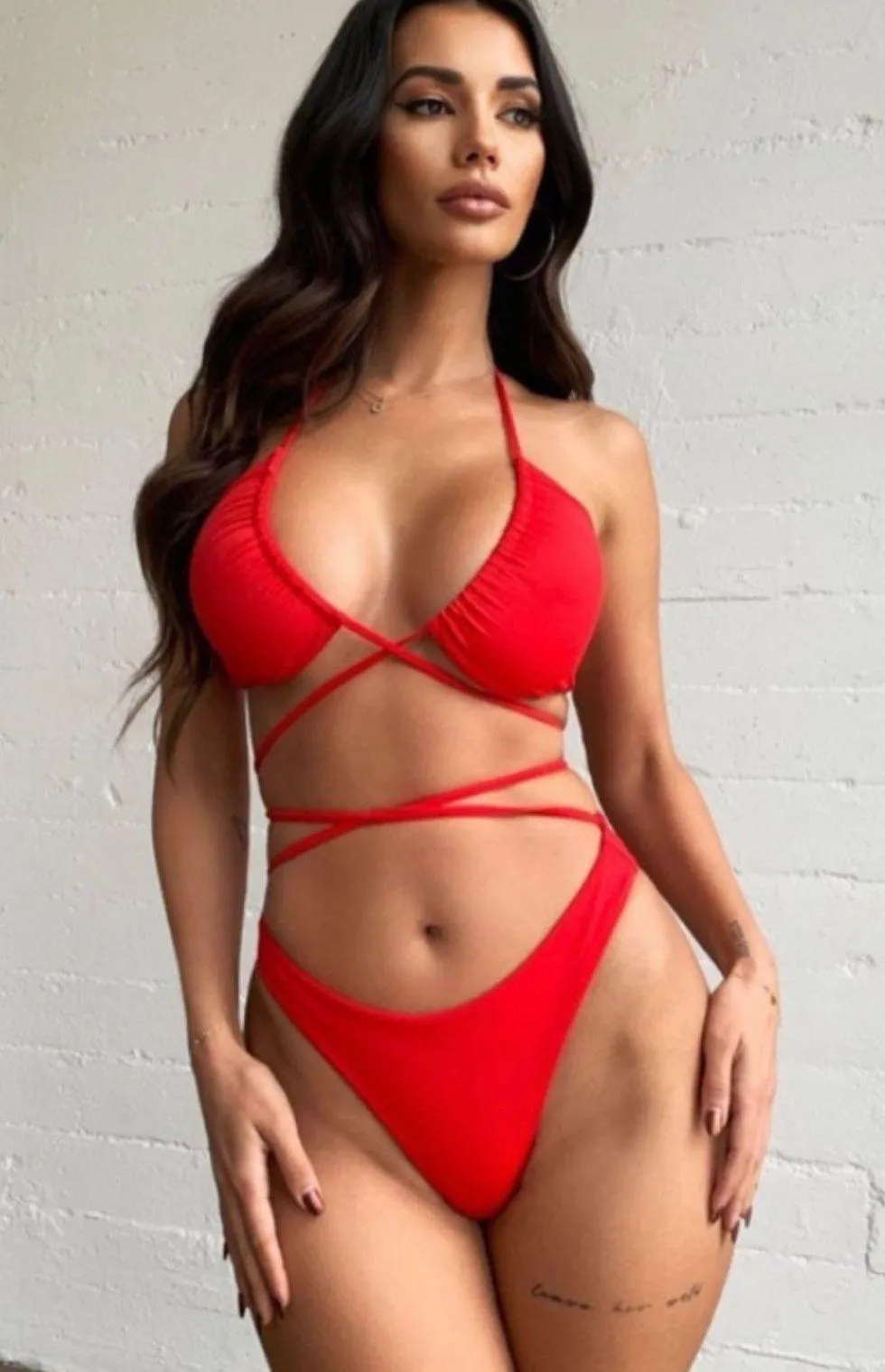 Red One Piece Swim - Image 3