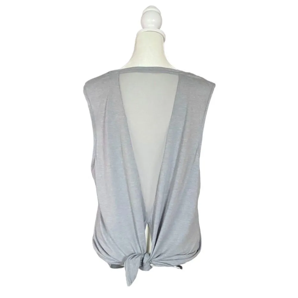 Xersion Gray Tank Top Run Rest Rose Mesh Split Hem XL - Image 5