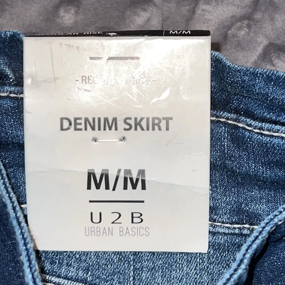 Urban Basics U2B medium mini denim skirt with belt and pockets not lined Blue Size undefined - Image 6