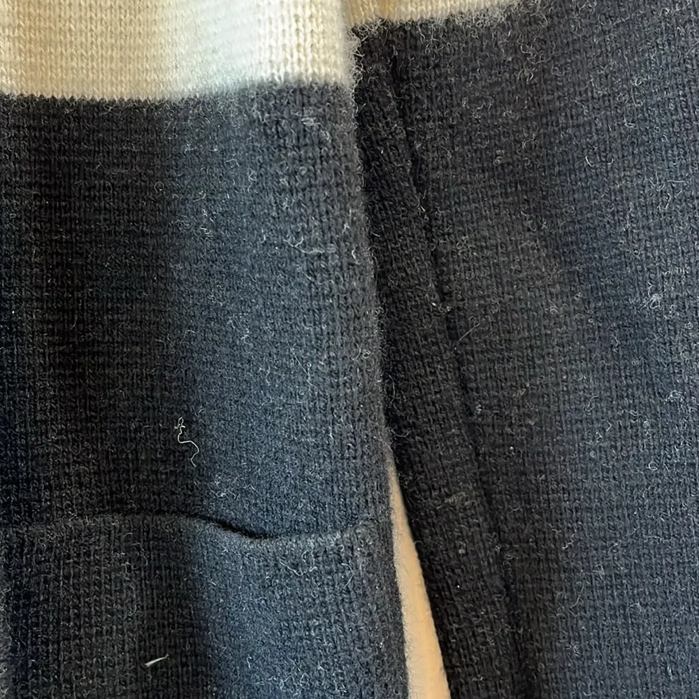 Talbots Creme & Black Color Block Knit Casual Cardigan Blazer - Size Small - Image 3