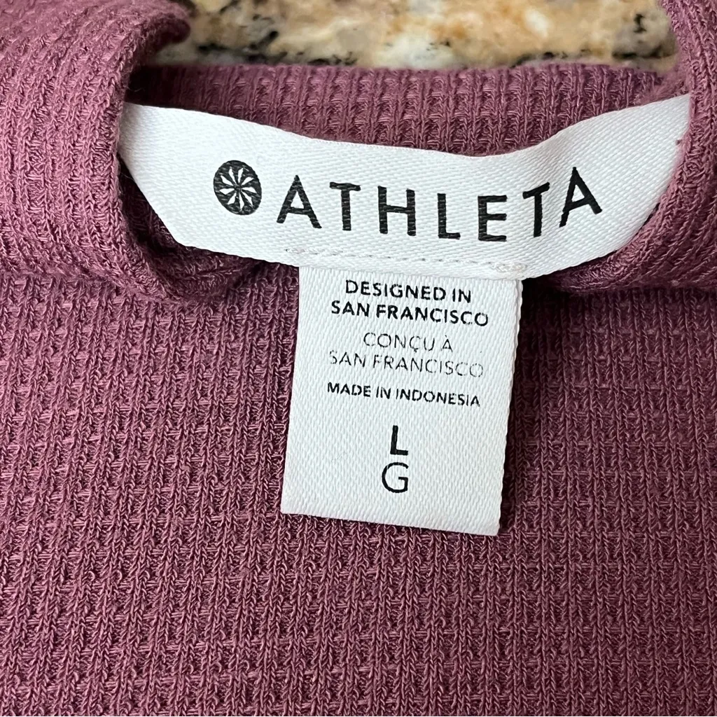 Athleta Purple Waffle Knit Tank Top Womens Large Relaxed Athleisure Casual - Image 7