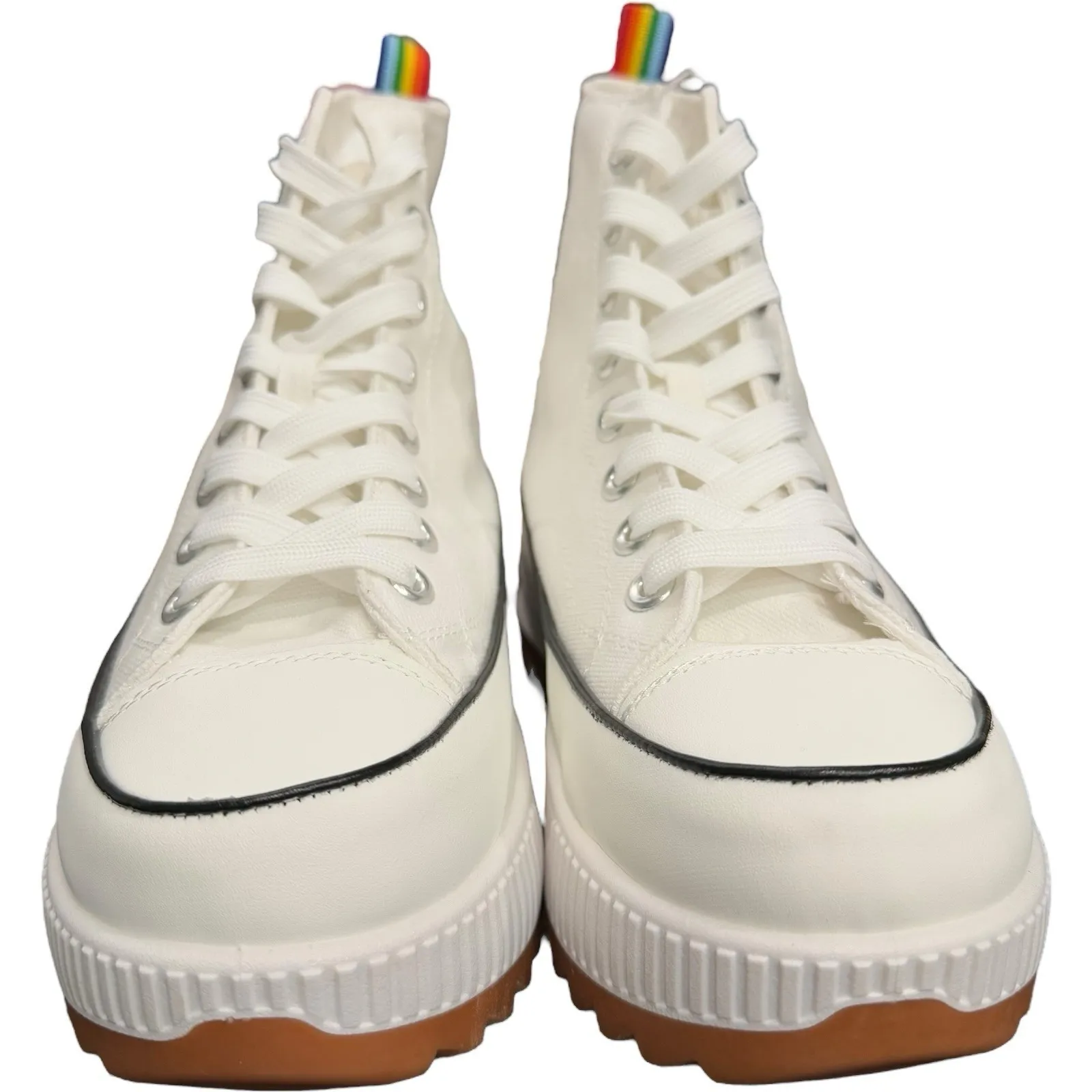 Steve Madden Winnona Women's White High Top Pride LUGG Platform Sneakers Shoes 8 - Image 3
