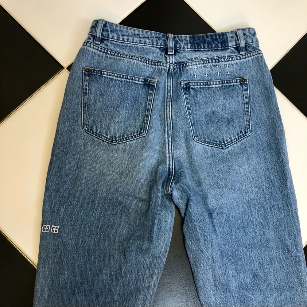 Ksubi Chlo Wasted No Rules Straight Leg Cropped Ankle Jeans Medium Wash Denim 29 - Image 14