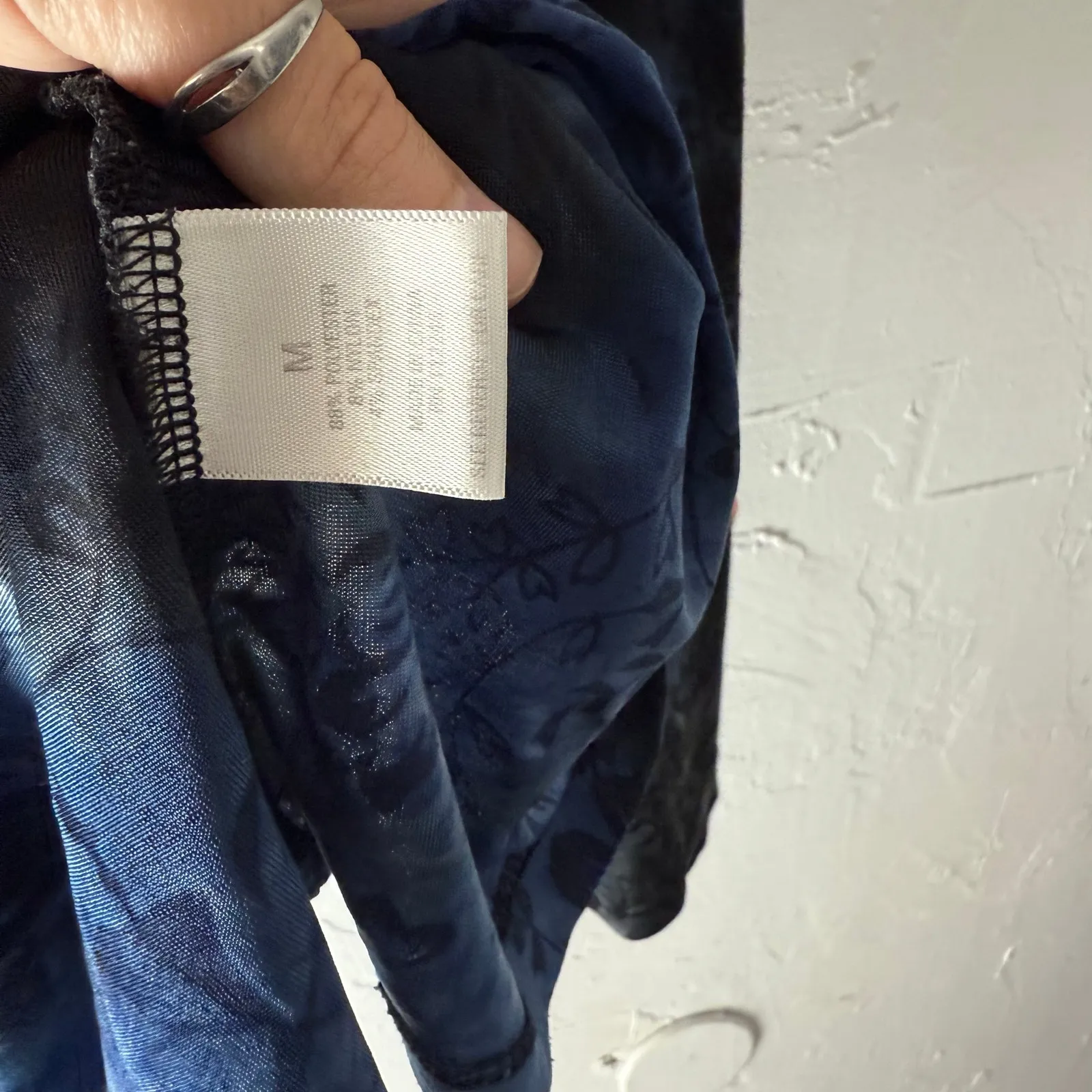 Dressbarn Y2k Size Medium Whimsygoth Fairy Grunge Blue Floral 3/4‎ Sleeve Top - Image 7