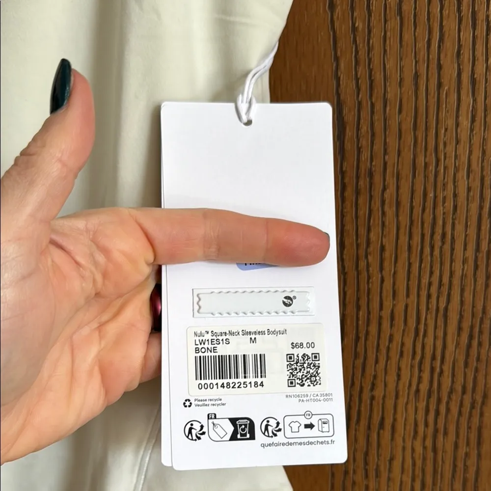 Lululemon Wundermost Ultrasoft Nulu Square-Neck Sleeveless Bodysuit M Bone - Image 7