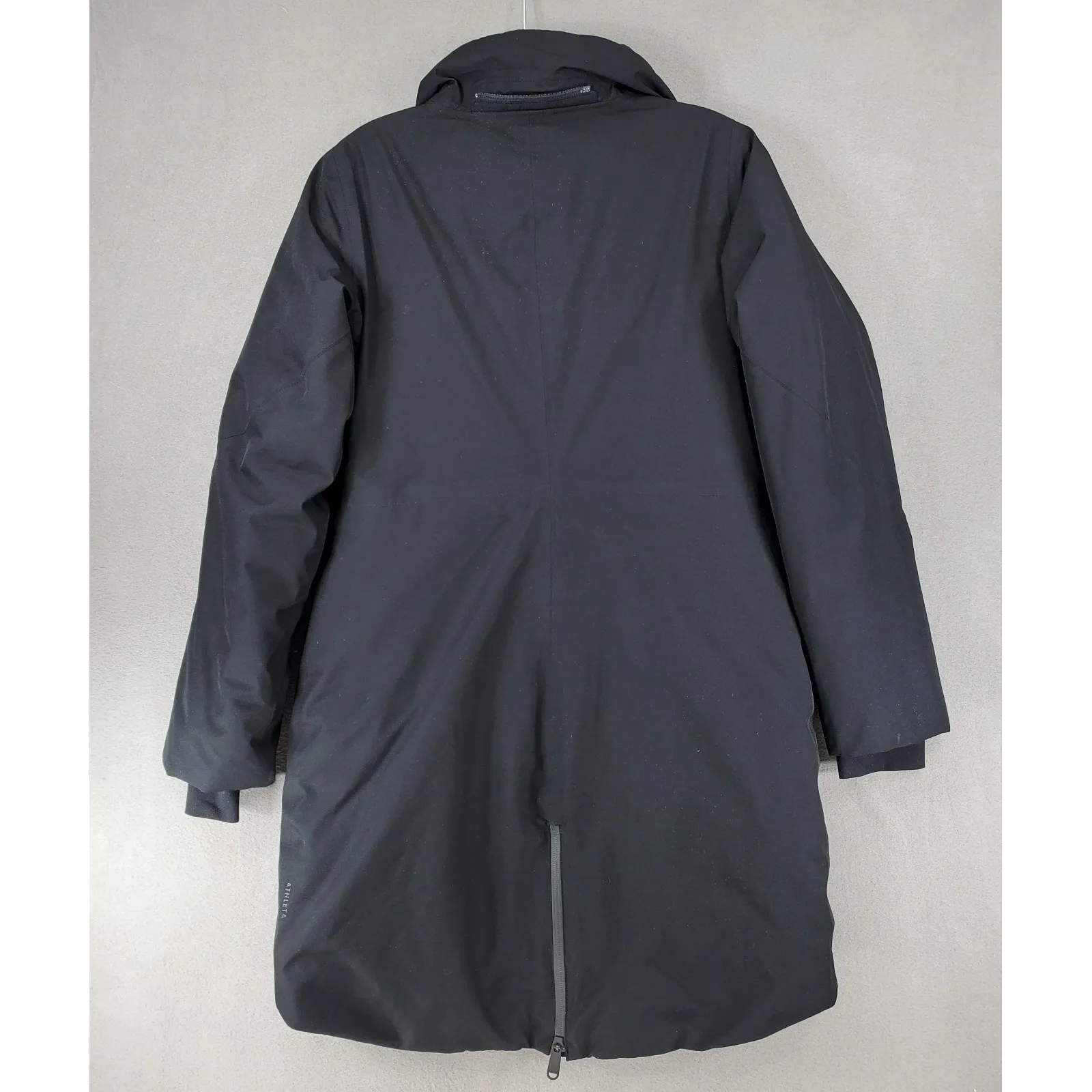 Athleta Black Outbound Parka Coat Women Size XS Down MISSING HOOD Long - Image 4