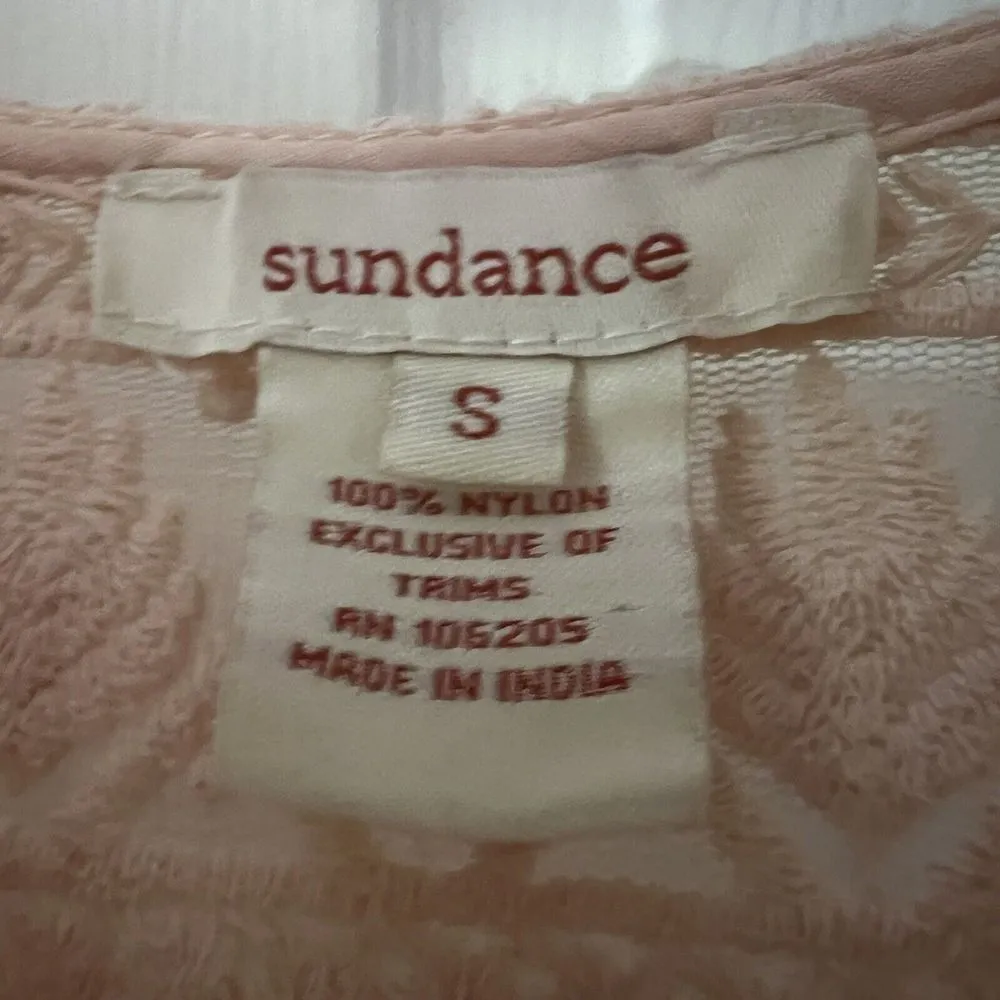 Sundance Victorian Essence Crochet and Lace Tunic Dress Blouse Orange size Small - Image 9