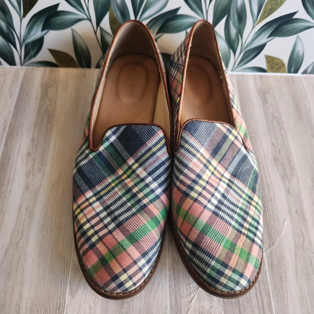 Sperry Seaport Levy 9.5 Plaid Loafers Pink Green Navy Yellow Flats ST585155 - Image 3