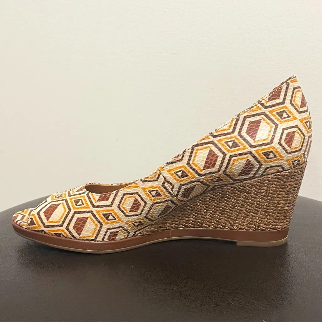 Naturalizer Vanilla Narlene Open Toe Wedge Heels NIB 8N 8 Narrow Cream Brown - Image 4