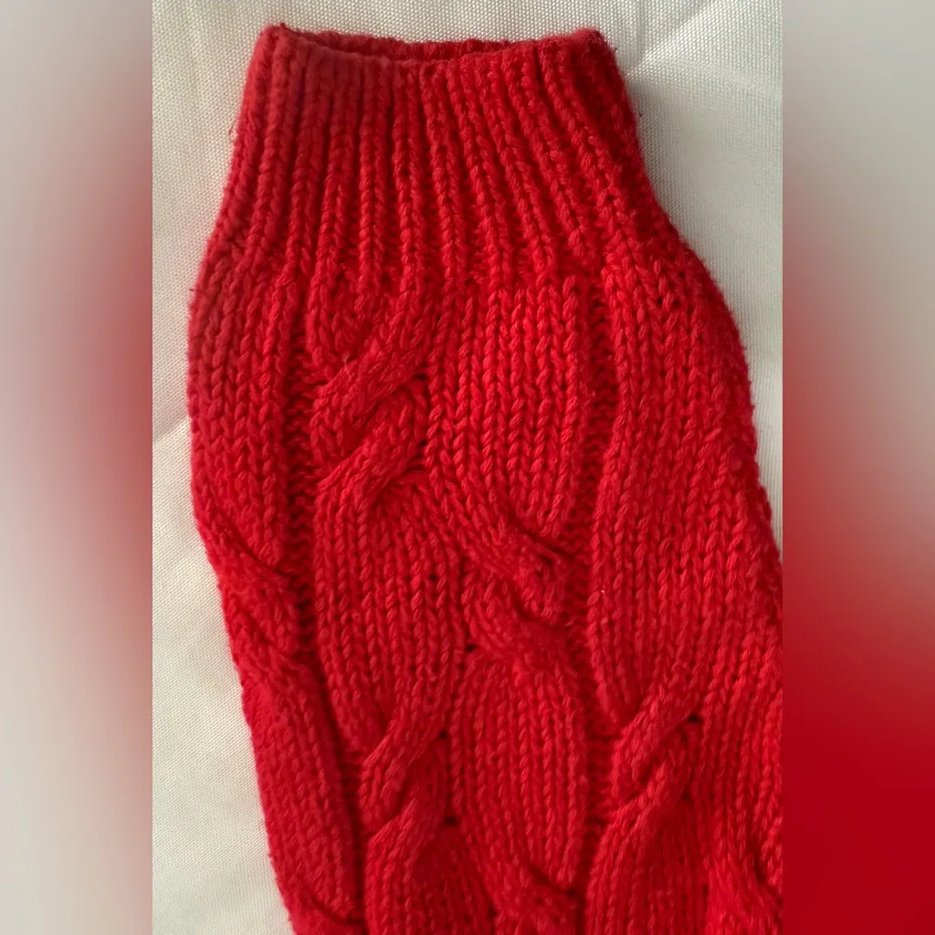 HUNTERS RUN SOLID Red HENLEY NECKLINE LONG SLEEVE CABLE KNIT SWEATER Medium - Image 7