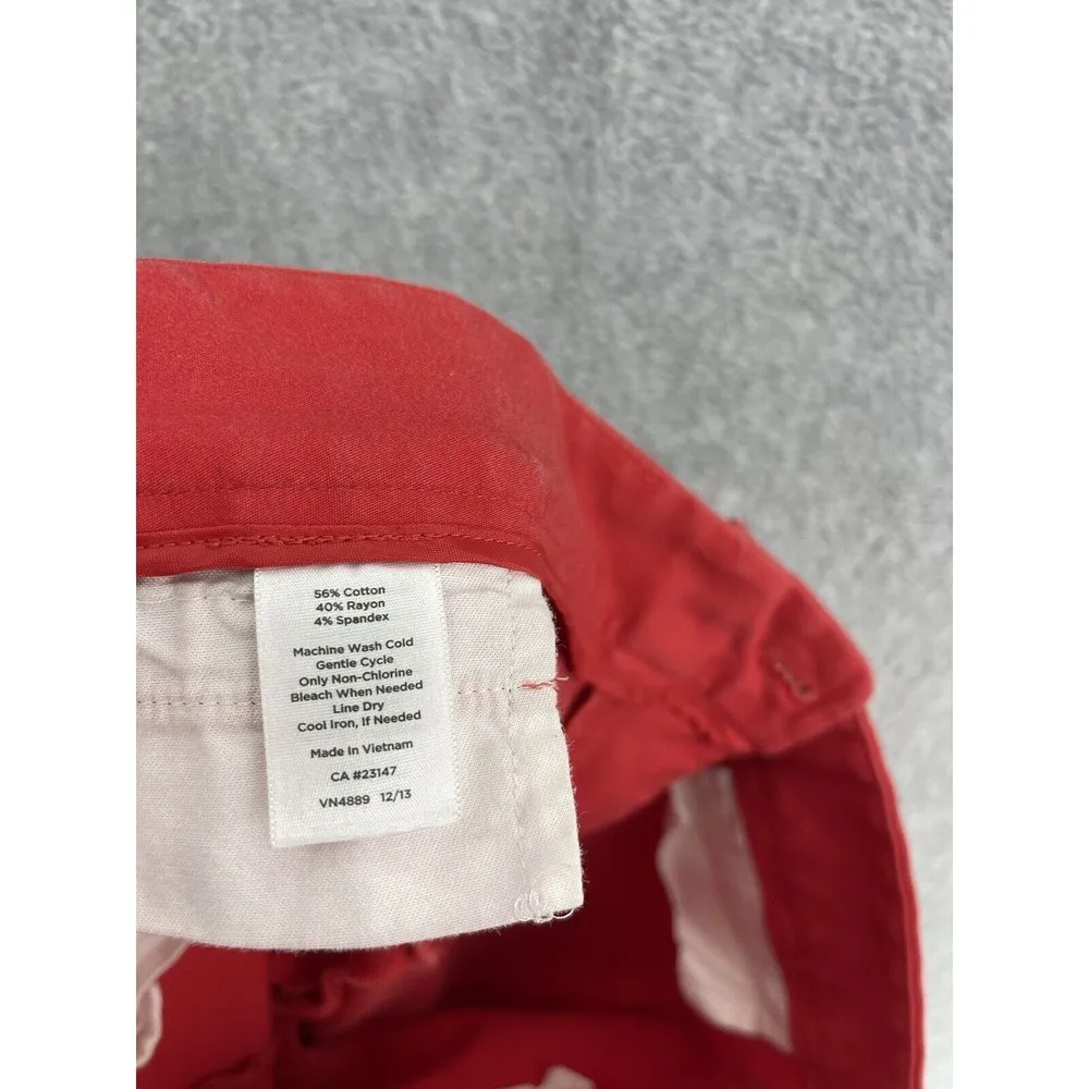 Talbots Women's Pants Solid Orange Red Size 6P Petite Signature Ankle Cotton - Image 3