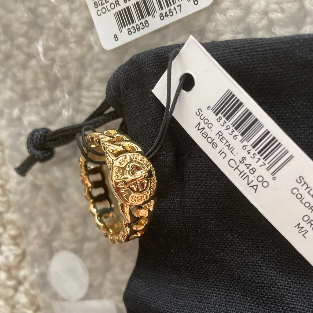 NEW Marc by Marc Jacob’s Gold Plated Ring Intricate Braided Size M/L NWT - Image 6