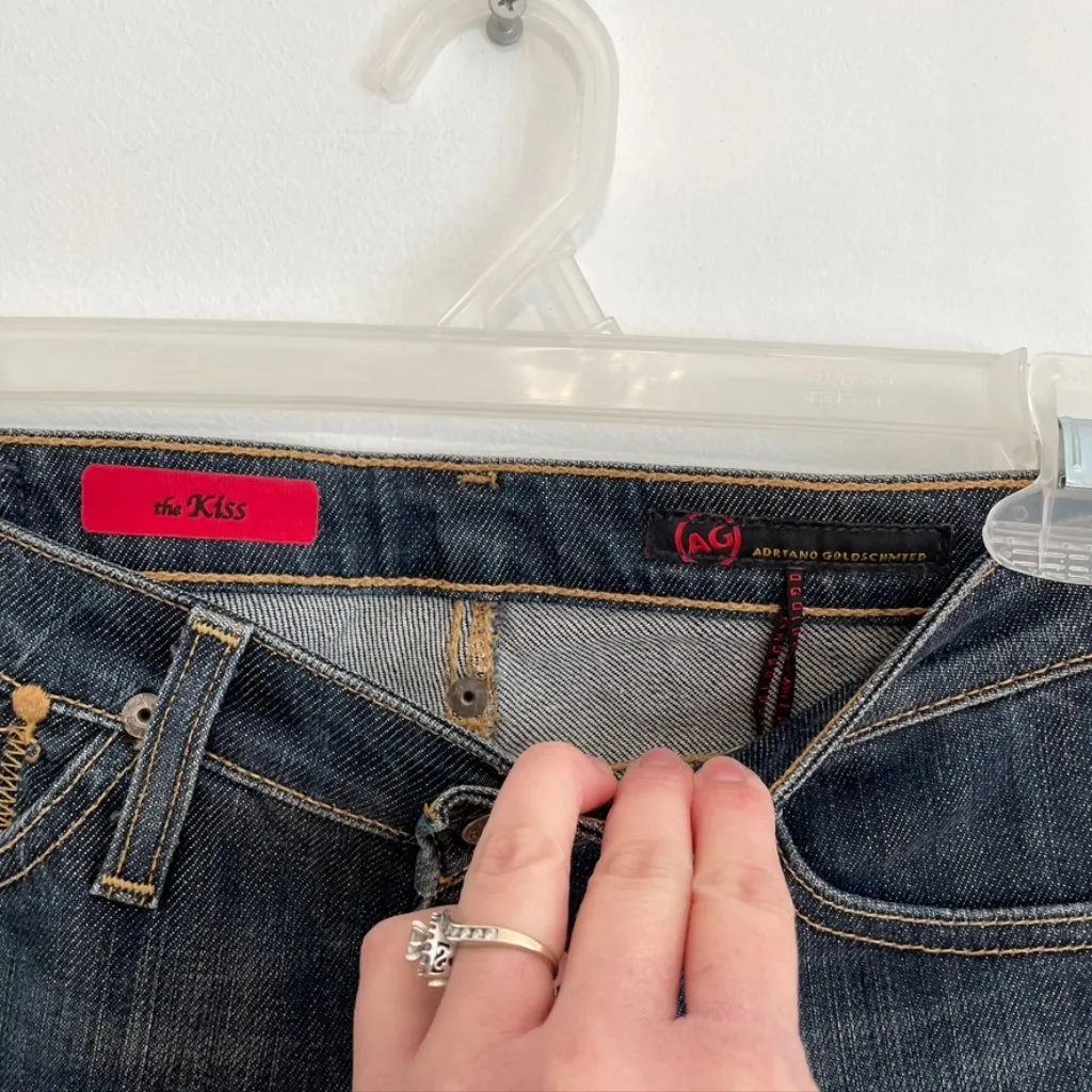 AG ADRIANO GOLDSCHMIED the Kiss Slim Straight Leg Jeans Dark Wash Low Rise Y2K - Image 5