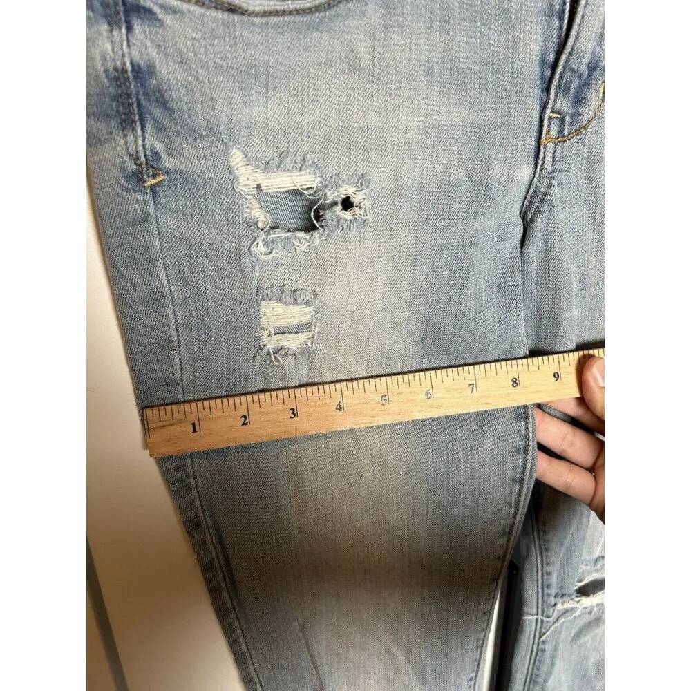American Eagle Womens Jeans 6 Short True Boot Low‎ Rise Distressed Light Wash - Image 6