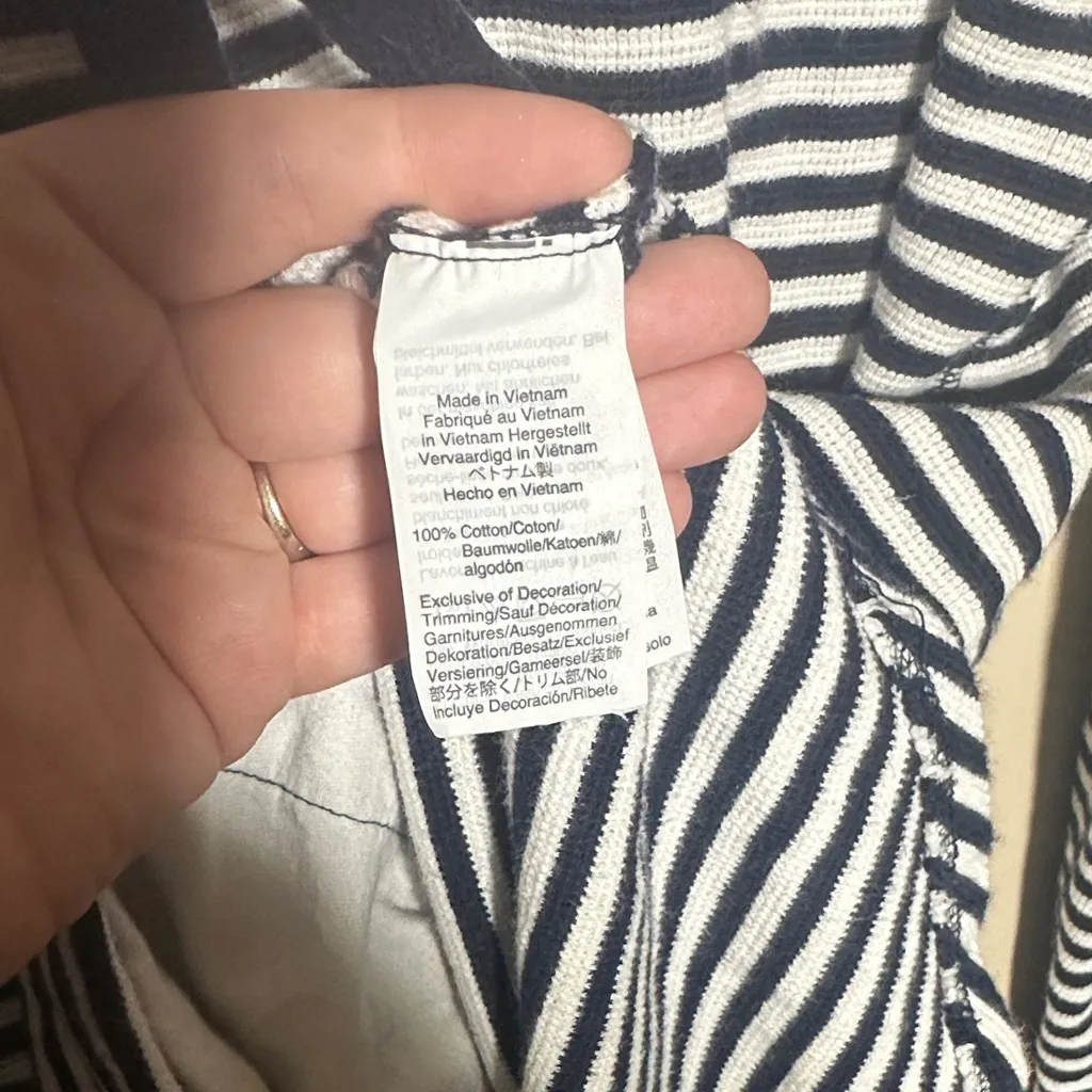 J Crew Navy White Cowl Neck Pullover |‎ Small - Image 5