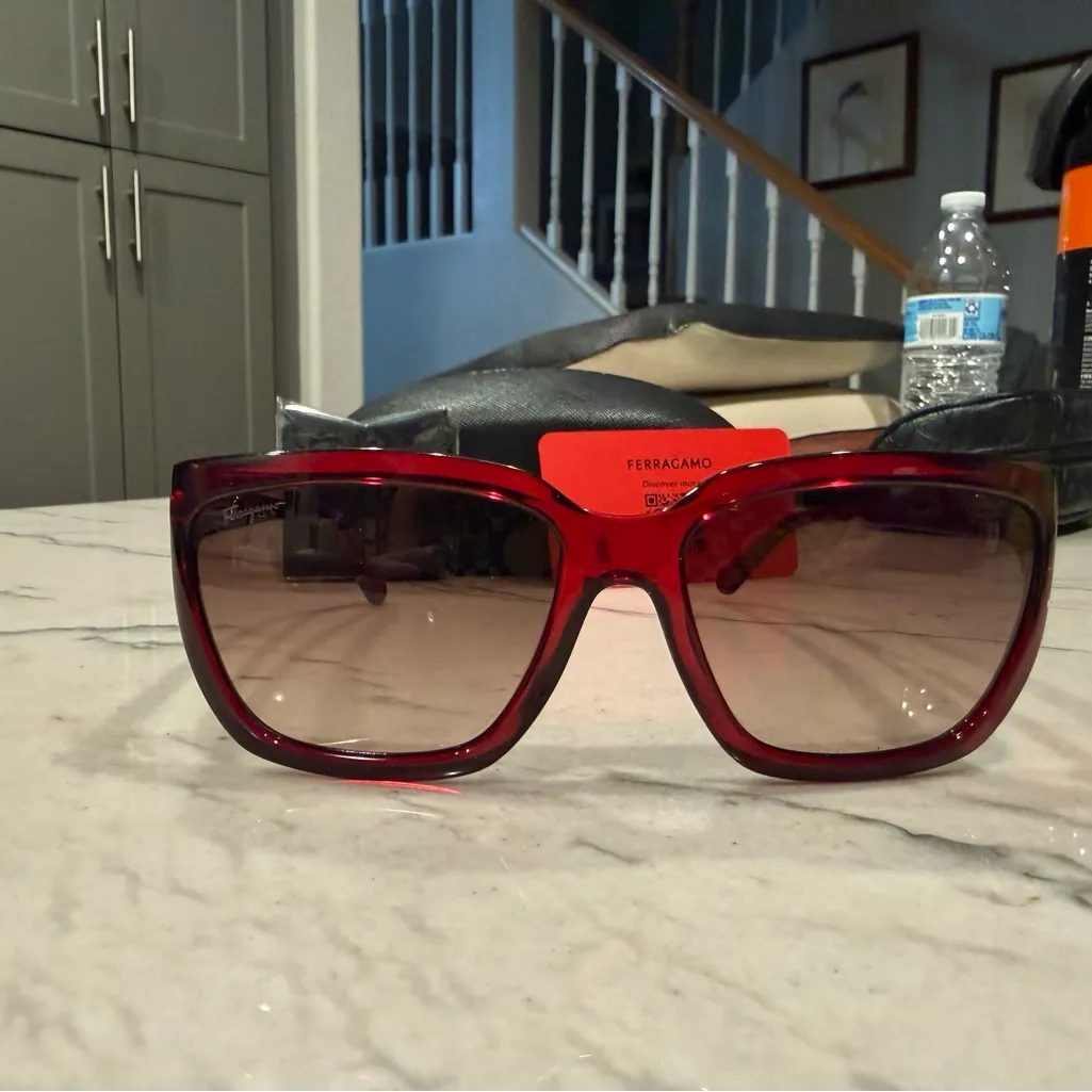 Salvatore Ferragamo SF1018S Sunglasses in Crystal Wine with Grey Gradient Lenses - Image 10