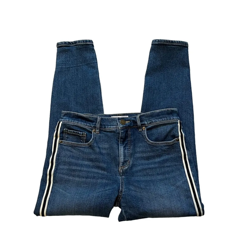 Loft Mid-Rise Elastic Side Stripe Modern Skinny Jeans, Sz 6 - Image 6