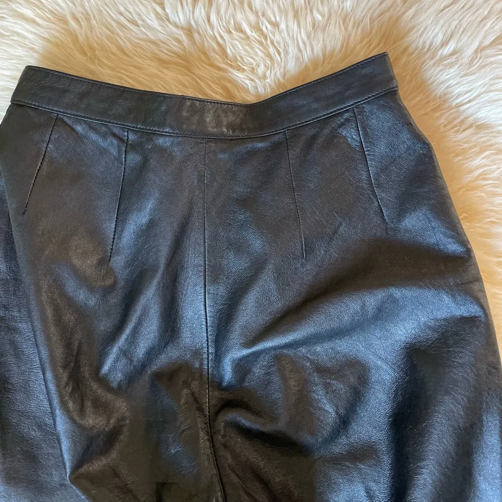 90s vintage black leather pants fitted 90s sleaze Y2K Mix It 100% genuine - Image 7