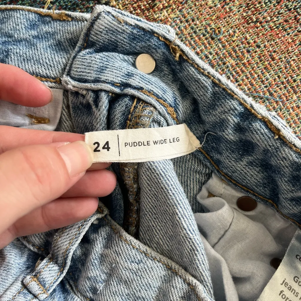 Vintage PacSun Puddle Wide Leg Jeans Women’s 24 Distressed High Rise Y2K Denim - Image 15