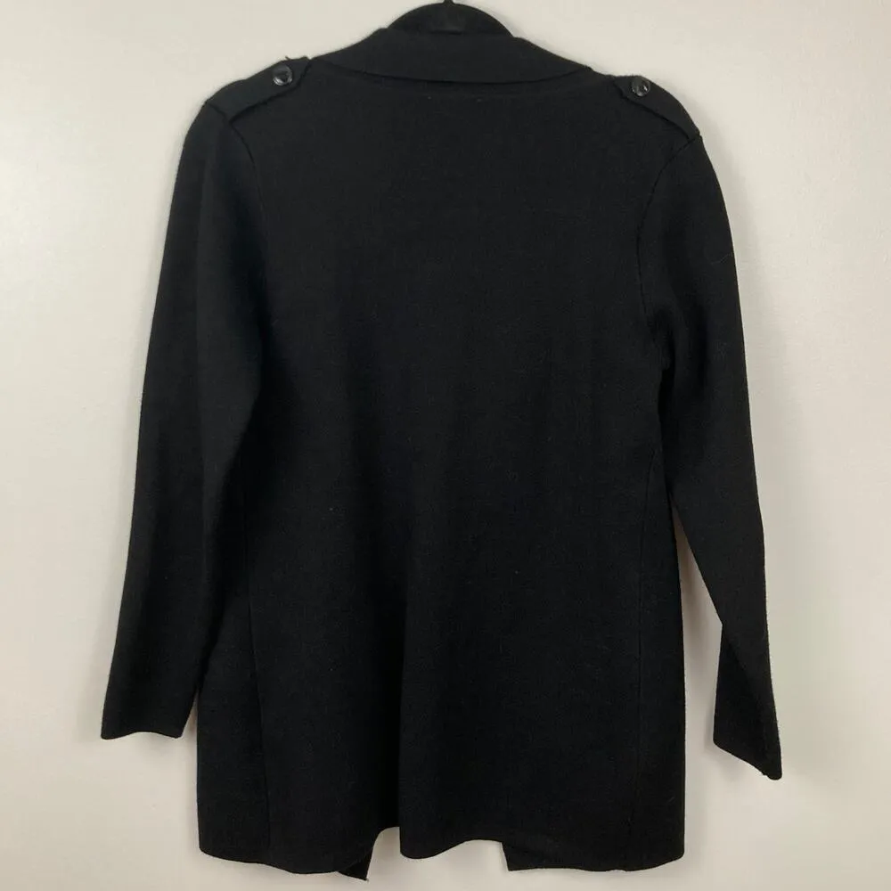 Vila Milano Womens S Black Open Sweater Blazer Minimalist Career Preppy Capsule - Image 2