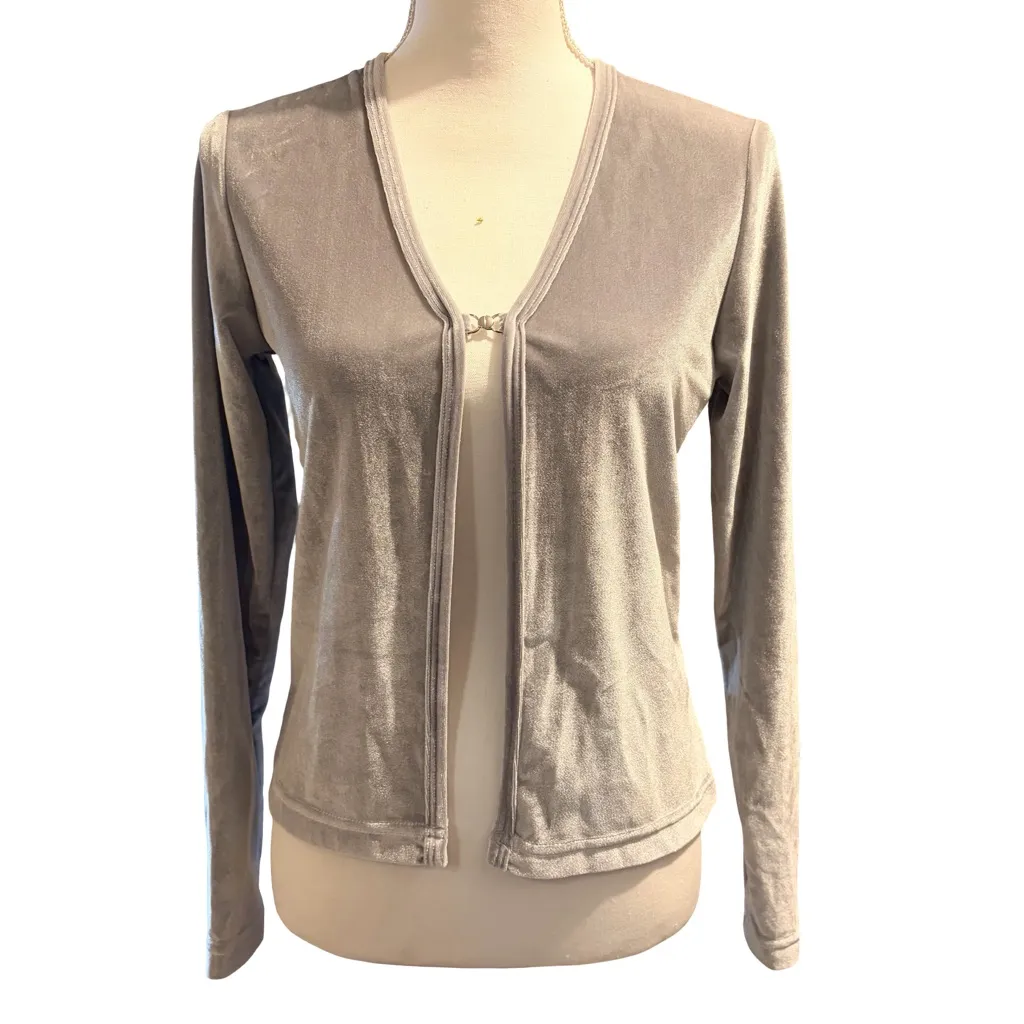 Y2K Vintage Black Label No Boundaries Metallic Silver Long Sleeve Overcoat SizeM - Image 5