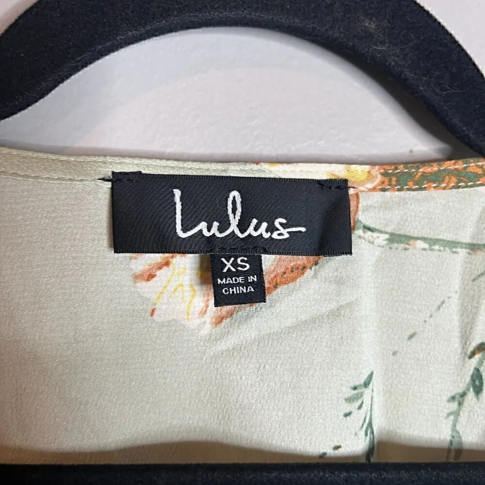 Lulus Give Me Love Sage Green Floral Print Satin Wrap Mini Dress - Image 4