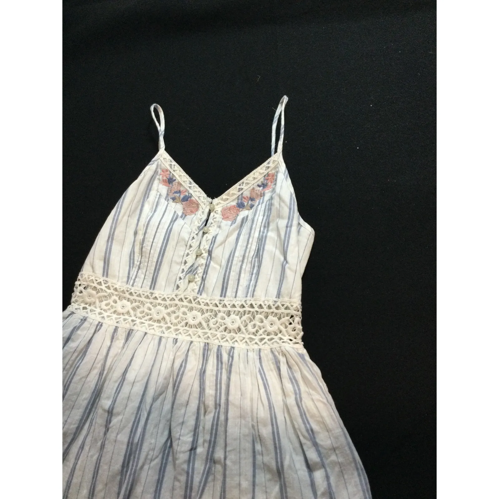 Abercrombie & Fitch Womens‎ Dress XS Striped Embroidered Sun Dress Casual - Image 2