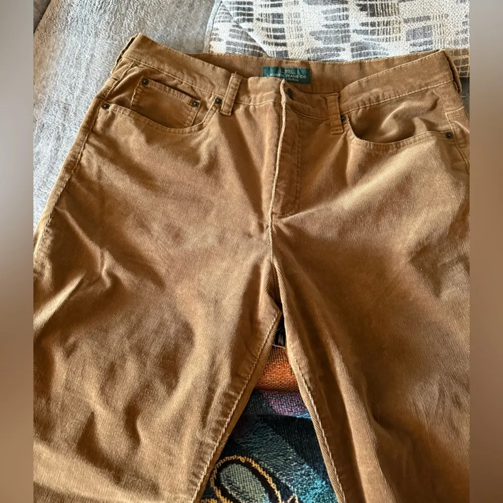 Vintage Lauren Ralph Lauren Women’s Corduroy Boot Cut Pants Size 14 Brown - Image 2