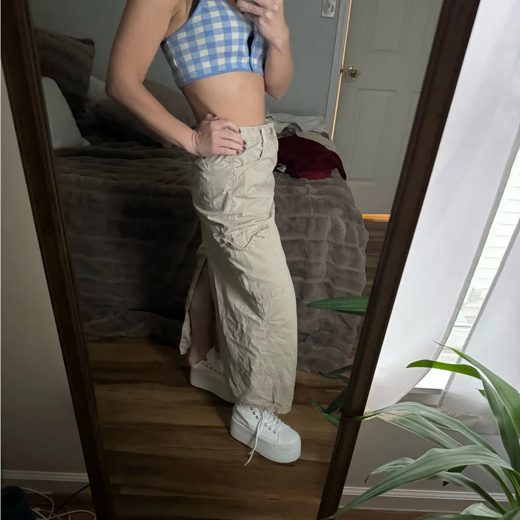 MAJORELLE Addy Cropped Halter Top xs knit gingham revolve - Image 9