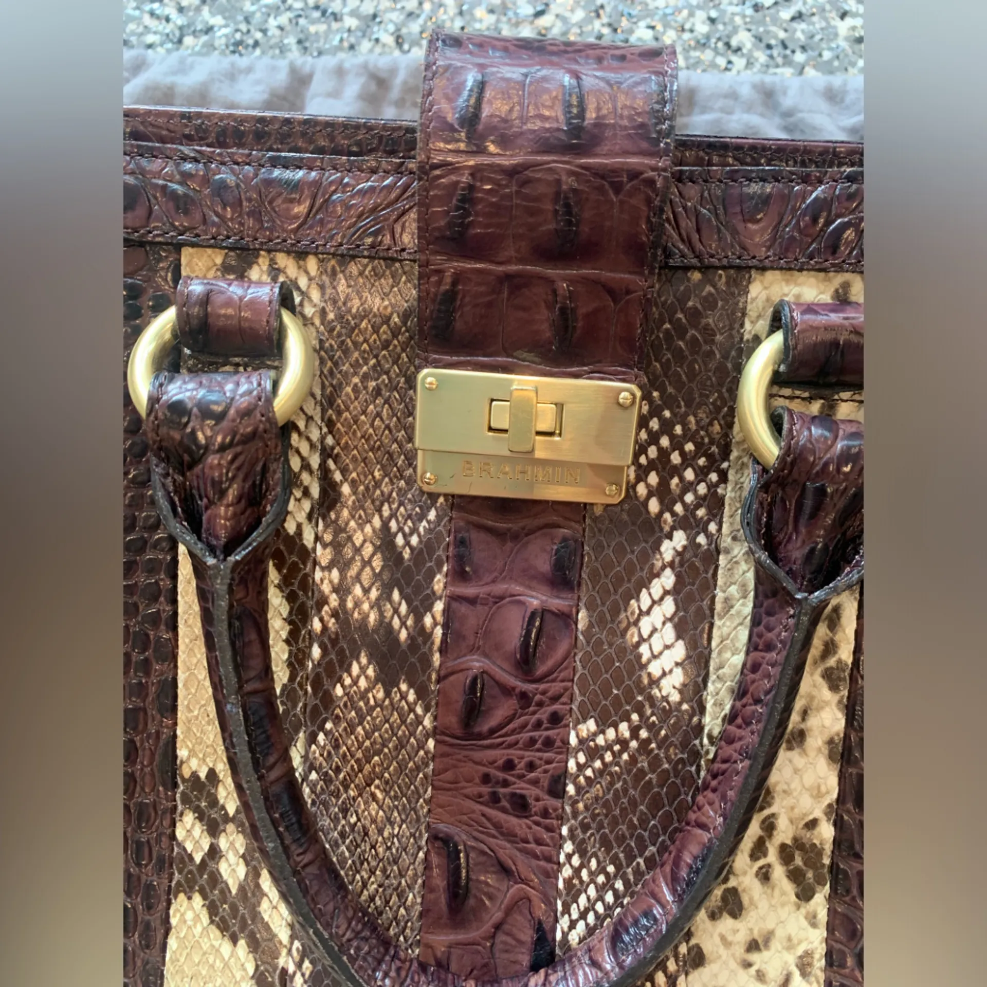 EUC BRAHMIN LEATHER ANNABELLE SATCHEL BAG - Image 4