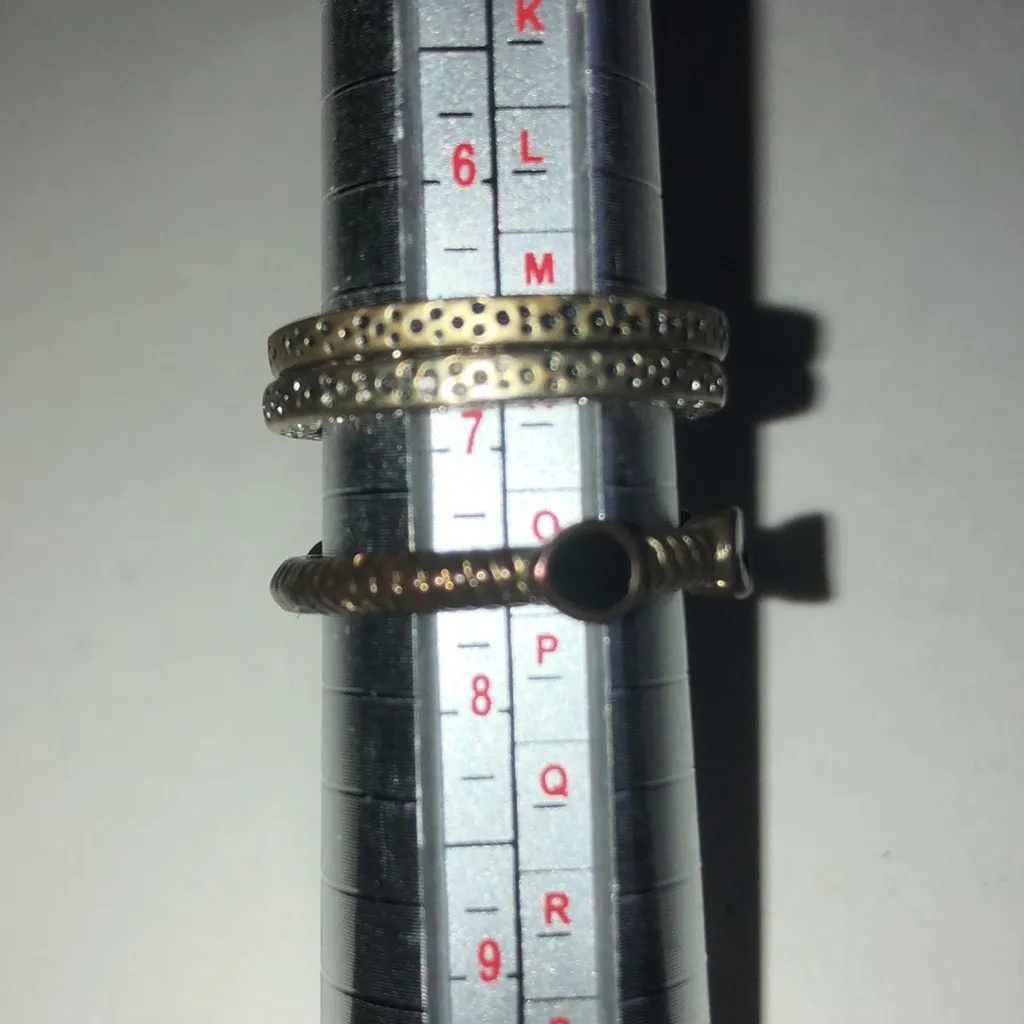 Elegant Aged Metal Stacked Boho Ring Set - Image 5