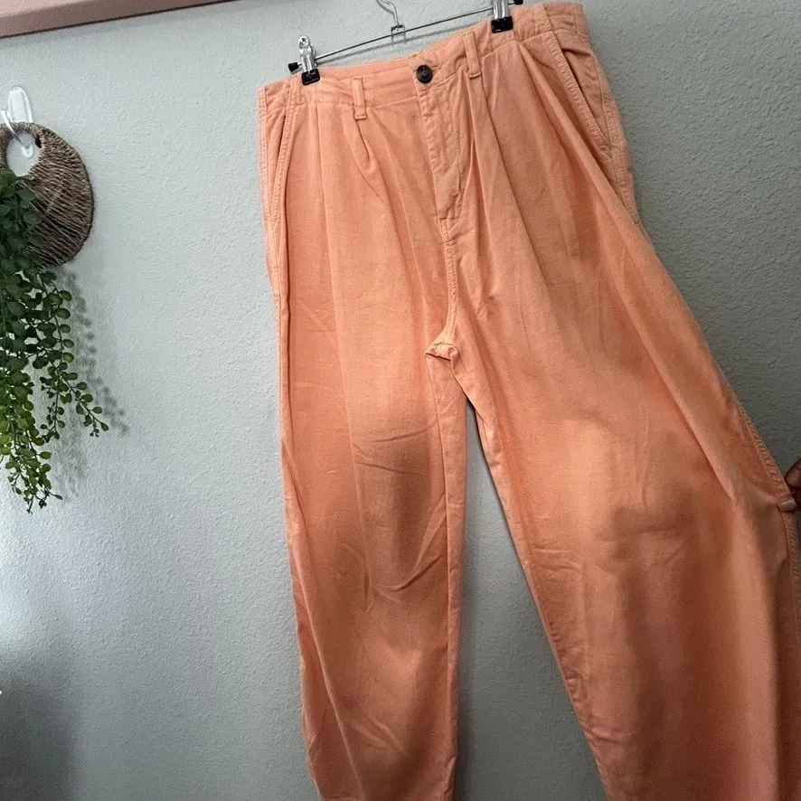 NEW Free People Addy Wide Leg Chino Pants Coral Pink Size 8 Elevated Basic Boho - Image 5