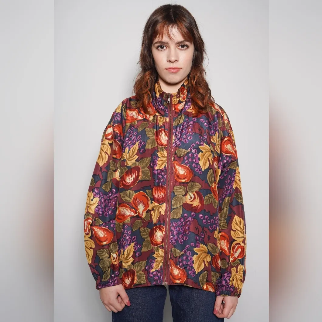 Vintage 80's EVR Crazy Sexy Cool Totally Rad Multi Color Windbreaker Jacket L Purple Size L - Image 2