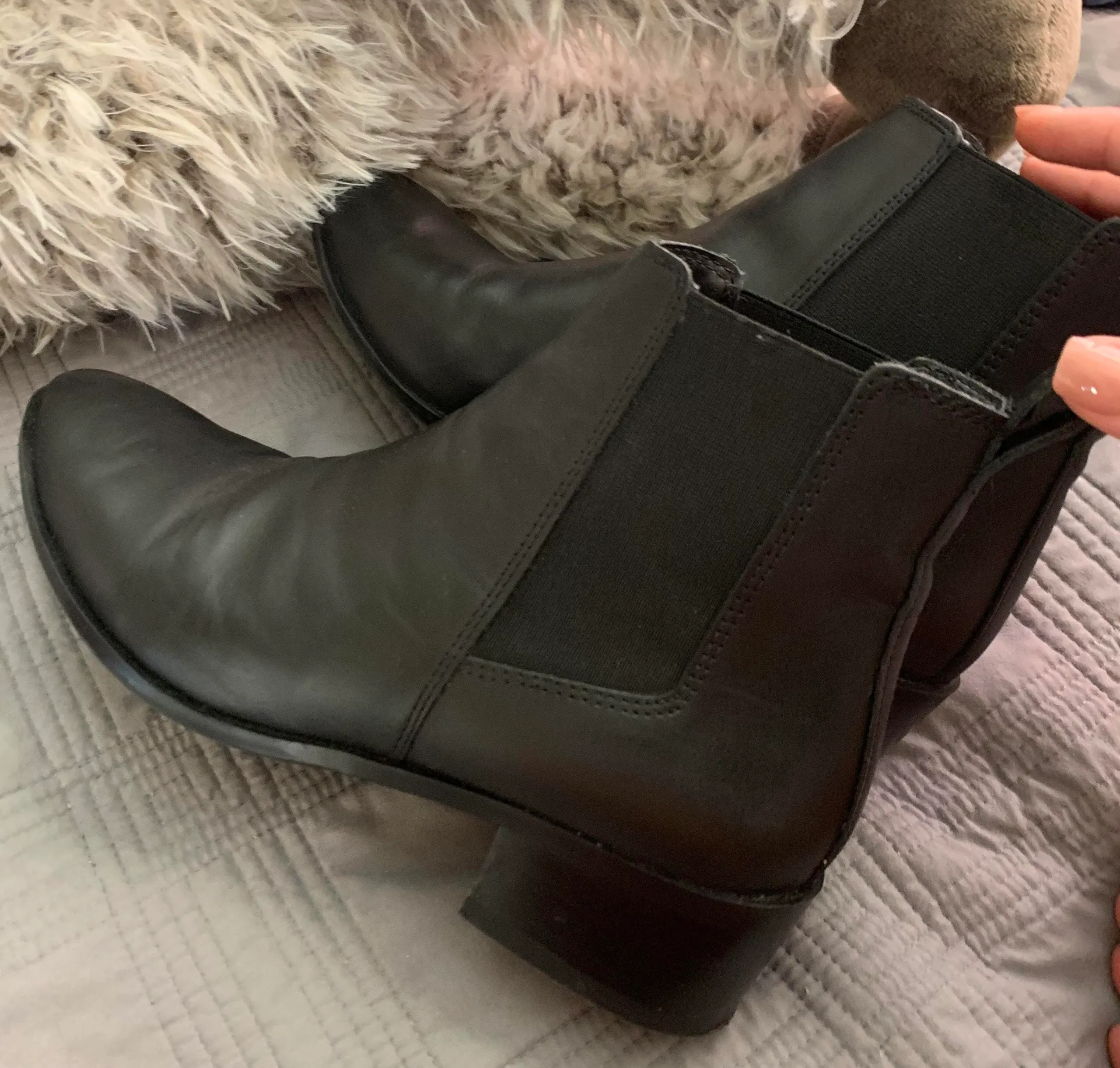 Steve Madden Black Leather  booties 7.5 - Image 4