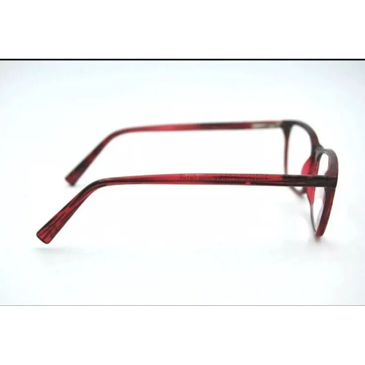 5TH & Madison " ELANA WIN " Transparent‎ Red Striped Reading Glasses Frames Only - Image 3