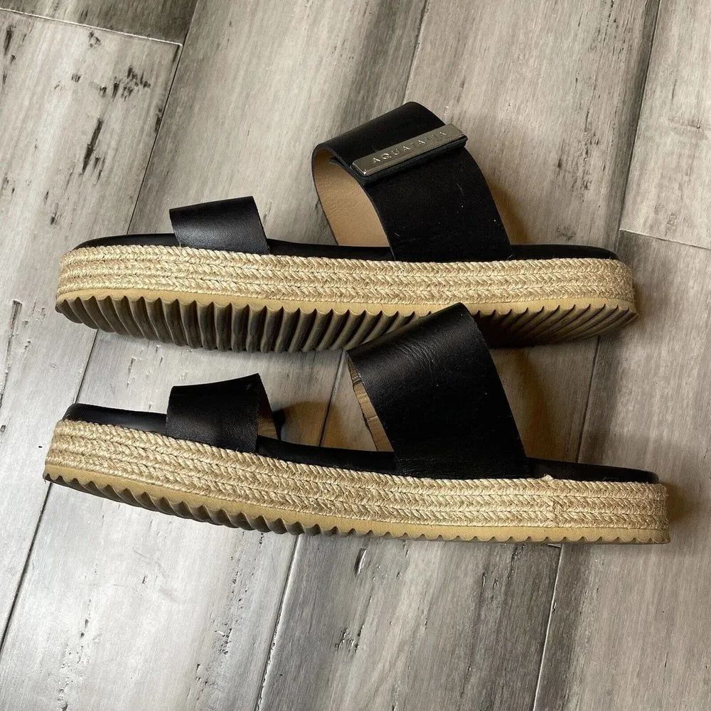 Aquatalia Mae Water Resistant Espadrille Slide Sandal Women's Black Size 9 - Image 7