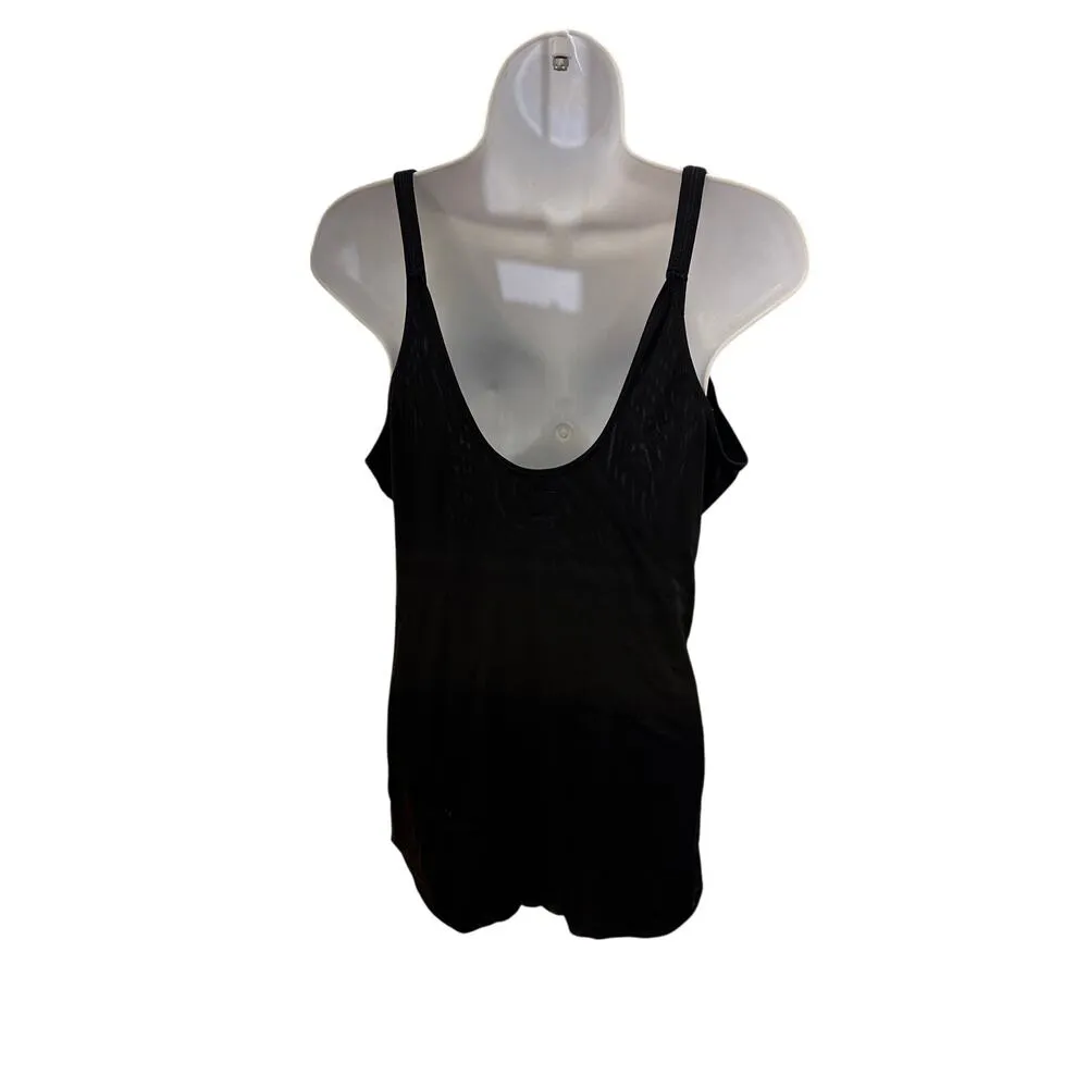 1960s Black One Piece Swimsuit Large/XL Gothic Swimwear - Image 4