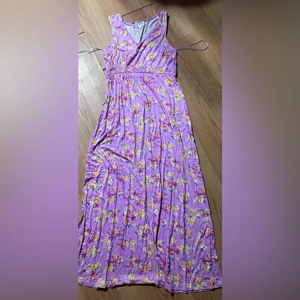 Floral Pink Maxi Dress olive & oak womens medium - Image 2